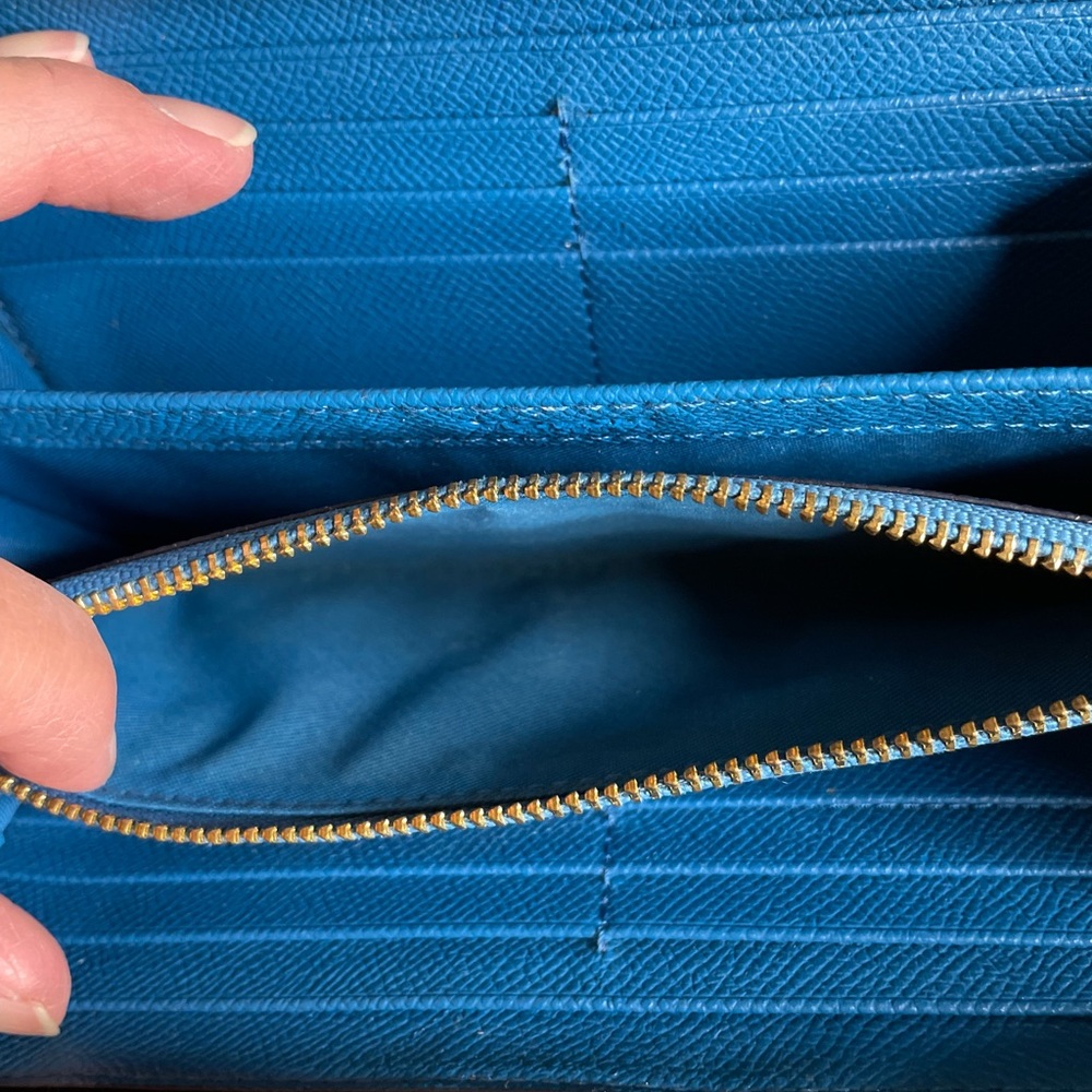 Coach Color Block Accordion Zip Wallet In Blue - image 5